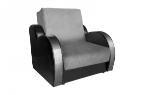 Кресло Аккордеон Виктория декор 3 серый(рогожка)/к.з черный, рогожка